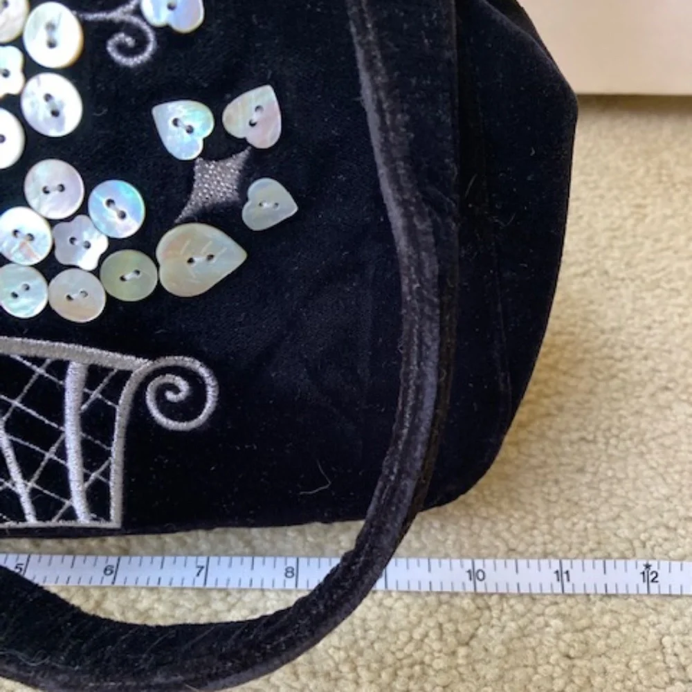 Lulu Guinness London Black Velvet Purse - Picture 8 of 11